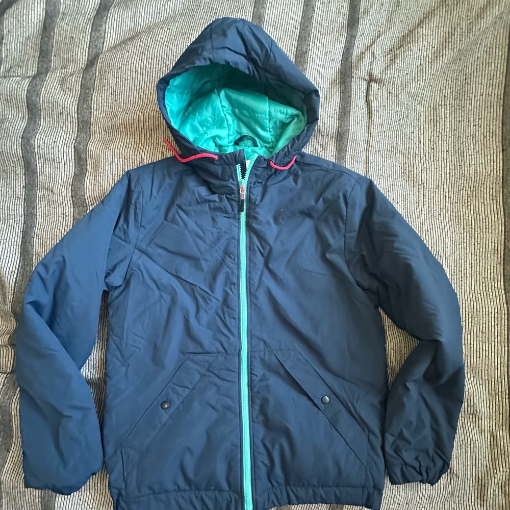 H & M Navy  Jacket with Teal Lining